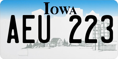 IA license plate AEU223