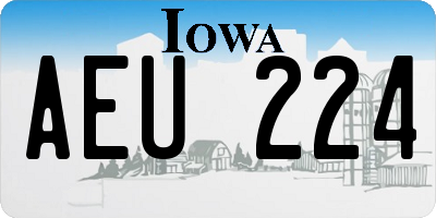 IA license plate AEU224