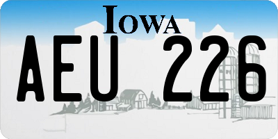 IA license plate AEU226
