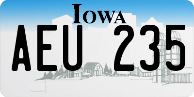 IA license plate AEU235