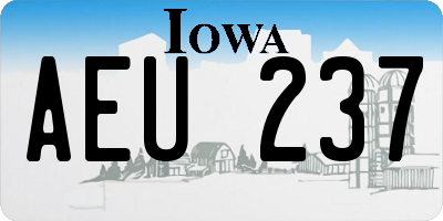 IA license plate AEU237