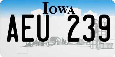 IA license plate AEU239