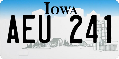 IA license plate AEU241