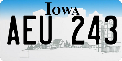 IA license plate AEU243