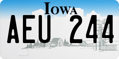 IA license plate AEU244
