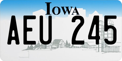 IA license plate AEU245