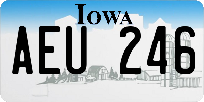 IA license plate AEU246