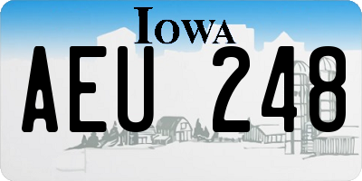 IA license plate AEU248