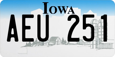 IA license plate AEU251