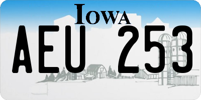 IA license plate AEU253