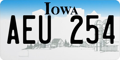 IA license plate AEU254