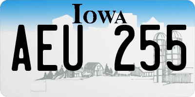 IA license plate AEU255