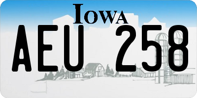 IA license plate AEU258