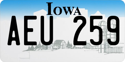 IA license plate AEU259