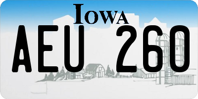 IA license plate AEU260