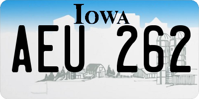 IA license plate AEU262