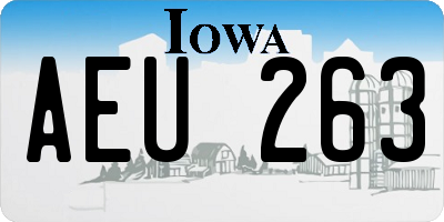IA license plate AEU263