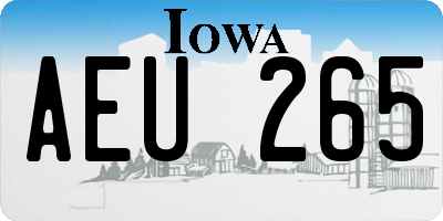IA license plate AEU265