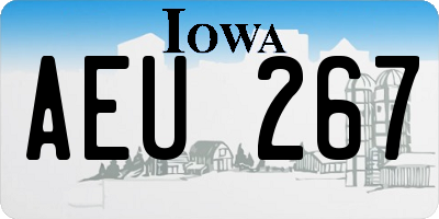 IA license plate AEU267