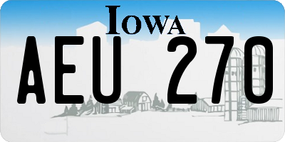 IA license plate AEU270