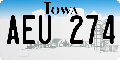 IA license plate AEU274