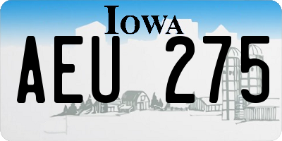 IA license plate AEU275