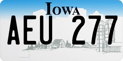 IA license plate AEU277