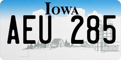 IA license plate AEU285