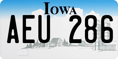 IA license plate AEU286