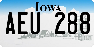 IA license plate AEU288