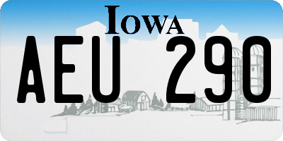 IA license plate AEU290