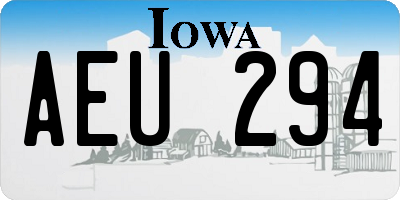 IA license plate AEU294