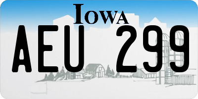 IA license plate AEU299