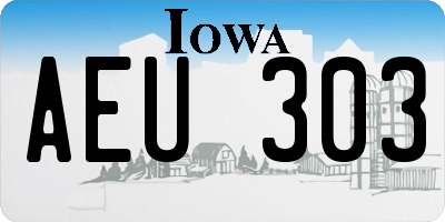 IA license plate AEU303