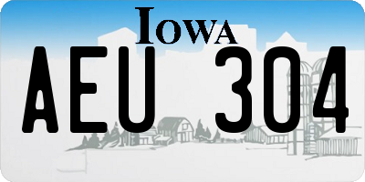IA license plate AEU304