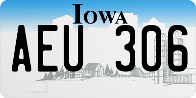 IA license plate AEU306