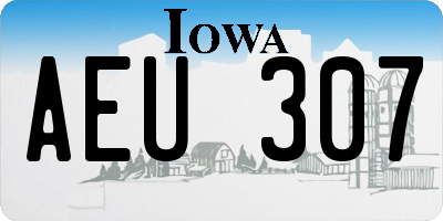 IA license plate AEU307