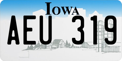 IA license plate AEU319