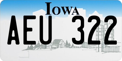 IA license plate AEU322