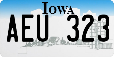 IA license plate AEU323
