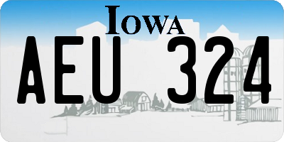 IA license plate AEU324