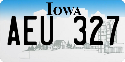 IA license plate AEU327