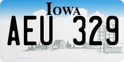 IA license plate AEU329