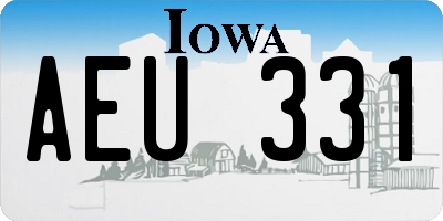 IA license plate AEU331