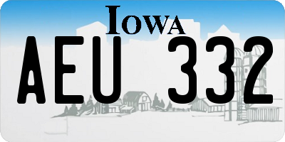 IA license plate AEU332