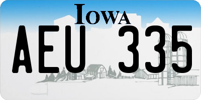 IA license plate AEU335