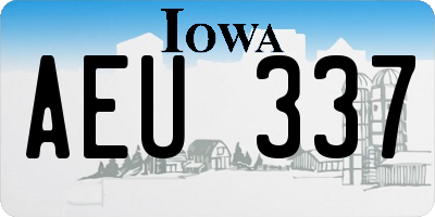 IA license plate AEU337