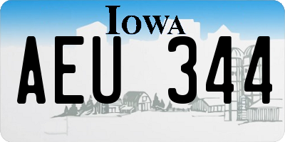 IA license plate AEU344
