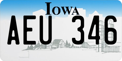 IA license plate AEU346