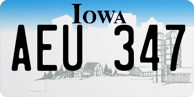 IA license plate AEU347